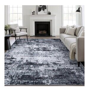 FXRHLP Black 5 x 7 Area Rug Living Room Rug Washable Soft Abstract Rug Low Pile